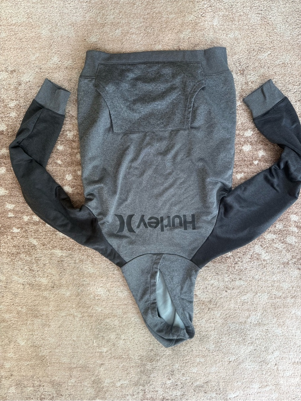 Hurley Gray & Black Men's Pullover Hoodie with Logo